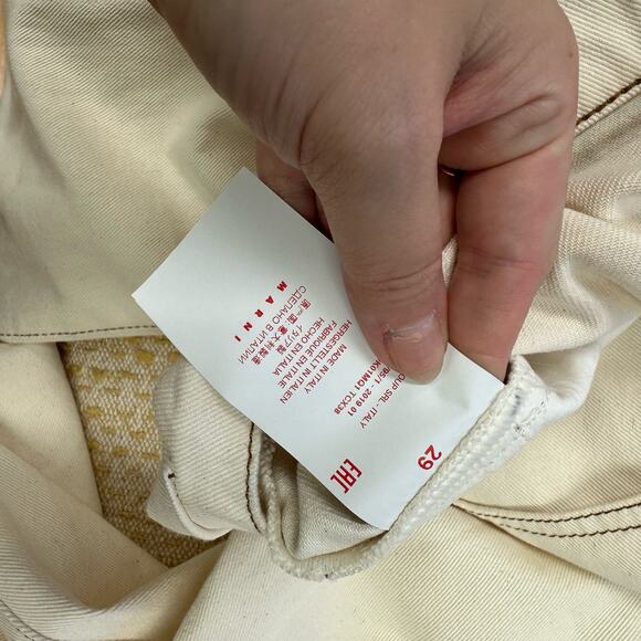 NWT MARNI Raw Cotton Drill White Size 29 Contrast Stitch Straight Leg Jeans - Picture 11 of 12